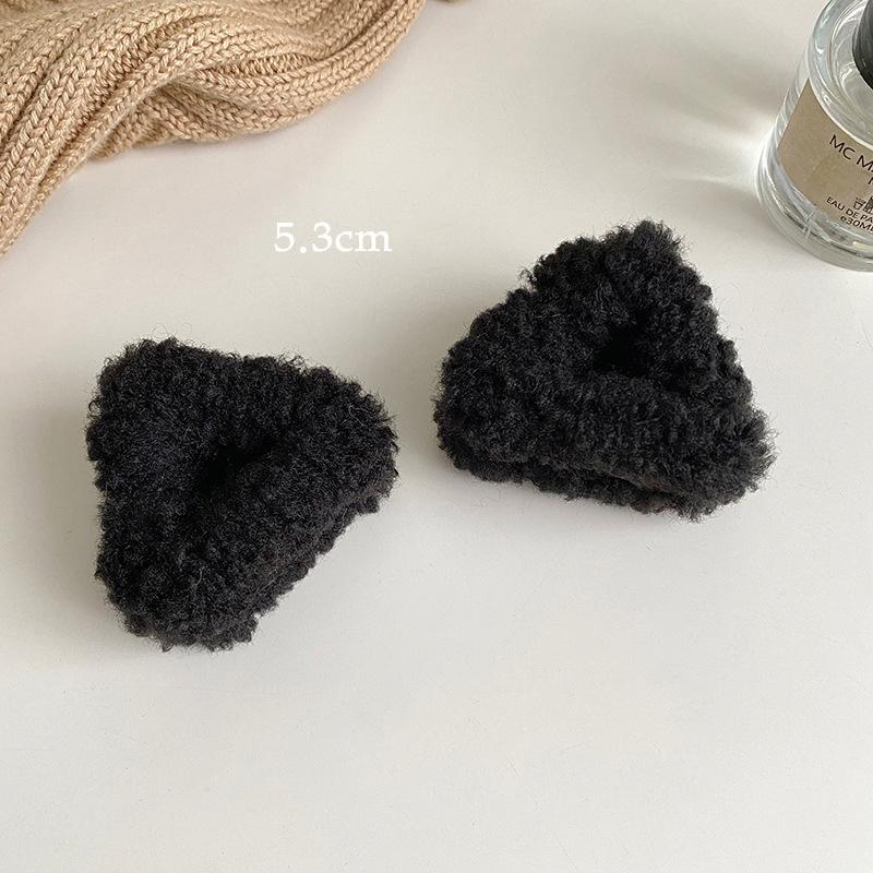 2Pcs Plush Cat Ears Hair Claw Women Side Clip Broken Hair Small Grab Clip Sweet Cute Princess Head Shark Clip Hairpin Headwear