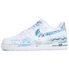 Nike Air Force 1 Kaleidoscope, Wave, Shopping Bag Abrasion Resistant Low top Skateboard Shoes Unisex White Blue CW2288-111(Team113-S-BOX)