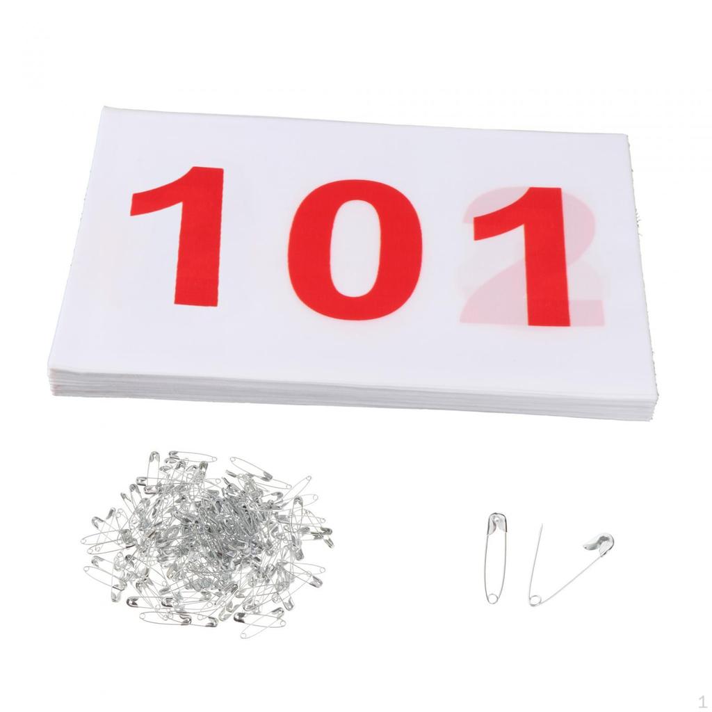 100 Pack Lightweight Numbered Race Bibs for Sports, Reliable Athletes,