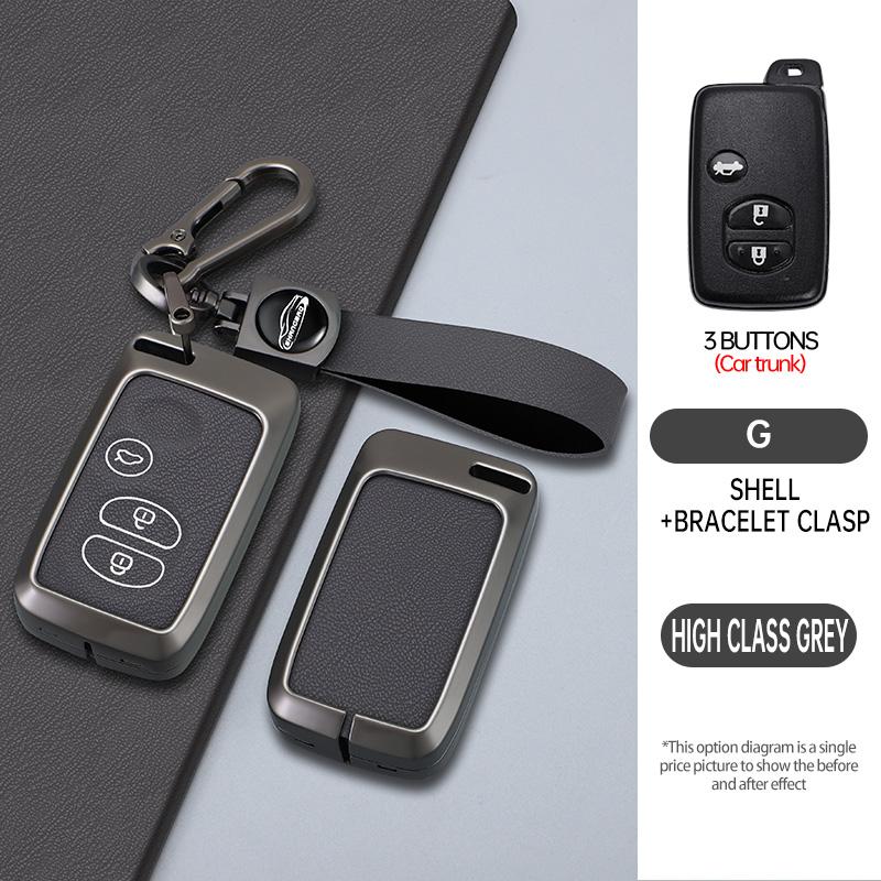 Car Key Case Cover Zinc Alloy Leather For Toyota Prius 30 Alpha Aqua Land Cruiser Auris For Lexus Lc 200 2012-2014 Parts Keychai