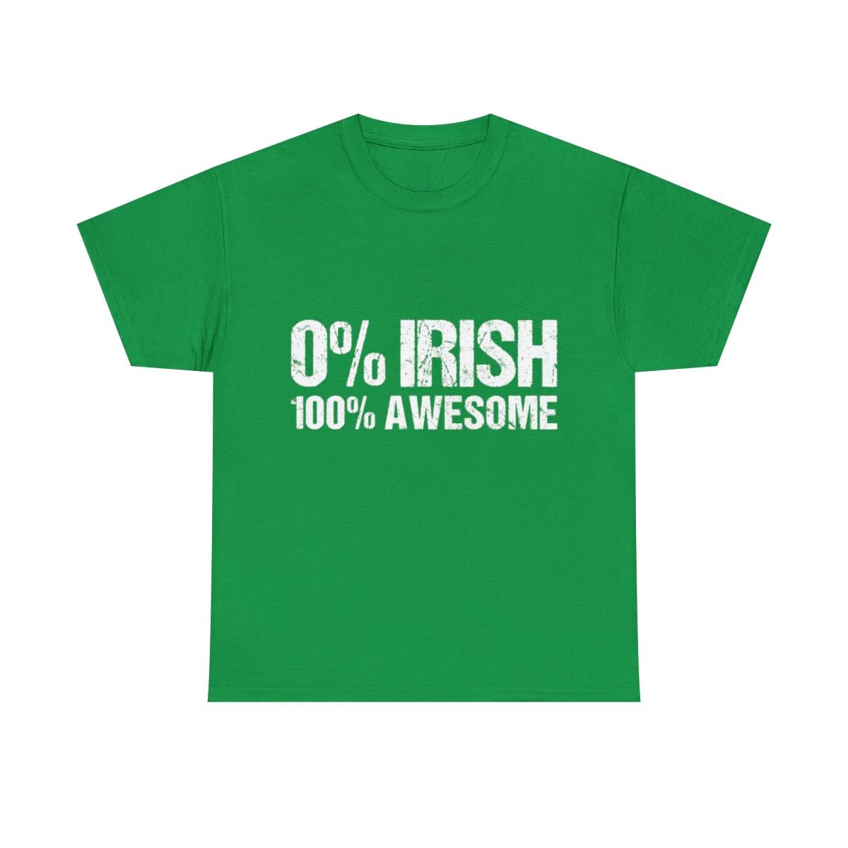 0% Irish 100% Awesome Graphic Tee Shirt 2XL