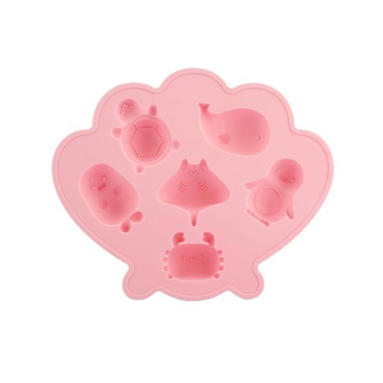 Ocean Animal Silicone Ice Cube Tray with Lid 6-Cavity Food-Grade Mold for Whale Turtle Penguin Shapes Easy-Release Fun Cocktail Whiskey Ice Maker for