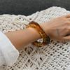 Braune Harz-Acryl-Armreifen für Damen Trend Vintage Unregelmäßig Geometrisch Breiter Armreif Charm Schmuck