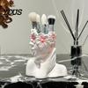 Desktop Storage Organizer Box, with Artistic Side Face Design, Nordic Style Versatile Makeup Luxury Vanity Decor Brush Holder, for Bedroom Dressing