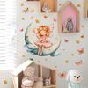 Cartoon Little Girl Moon Stars Bedroom Living Room Home Background Beautification Decoration Wall Stickers