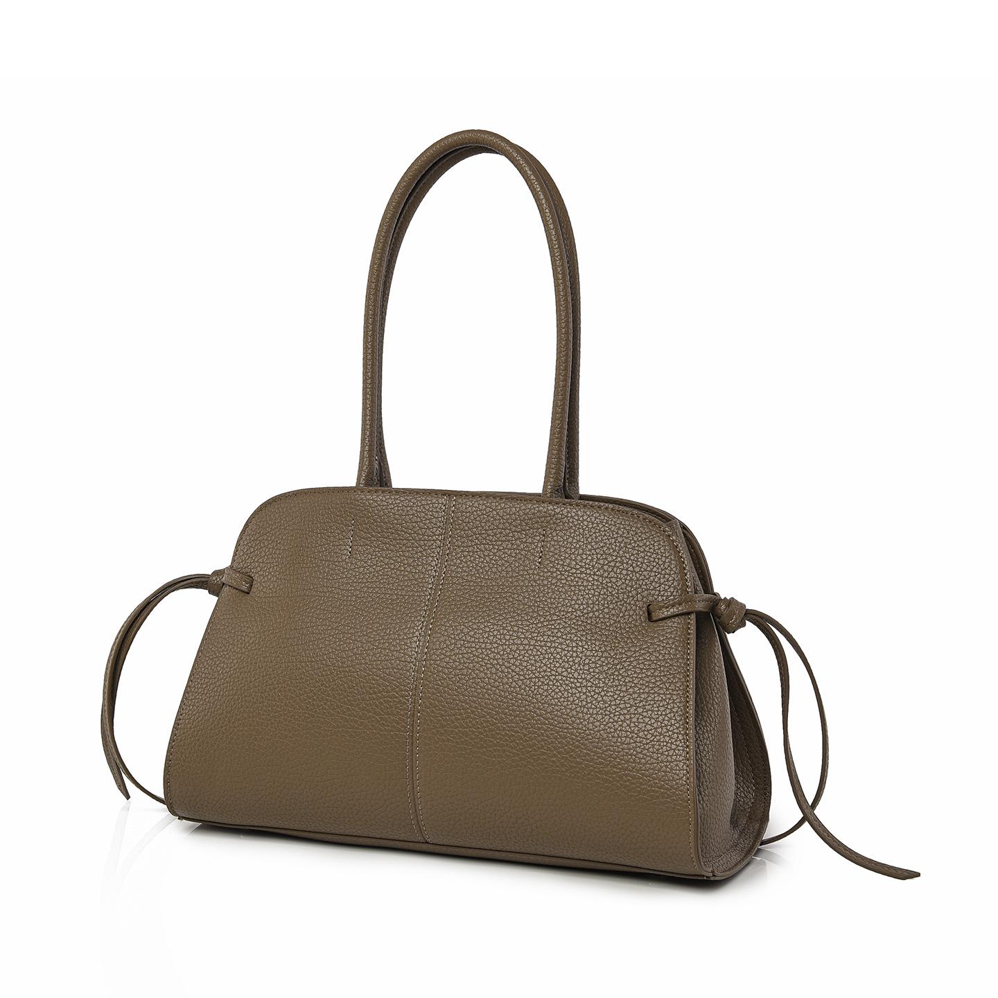 Fashion Shoulder Bag, Simple Lychee Pattern, Large Capacity Tote Bag, High-end Commuting Handbag