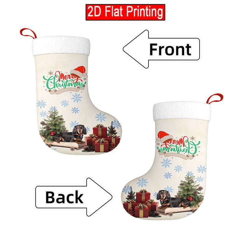 Christmas Decoration Fireplace Hanging Stocking1pc Christmas Puppy Stocking - Cute Holiday Gift Bag & Party De