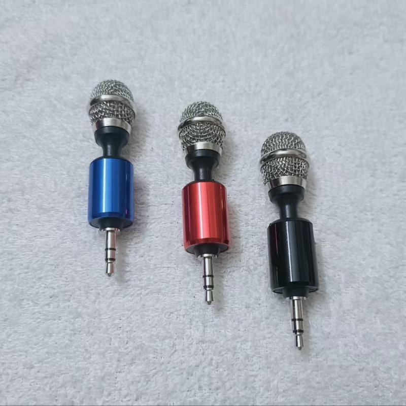Mini Metal Microphone Adjustable Plug & Play Clear Sound Mic for ASMR Recording Mobile Vlog Live Streaming