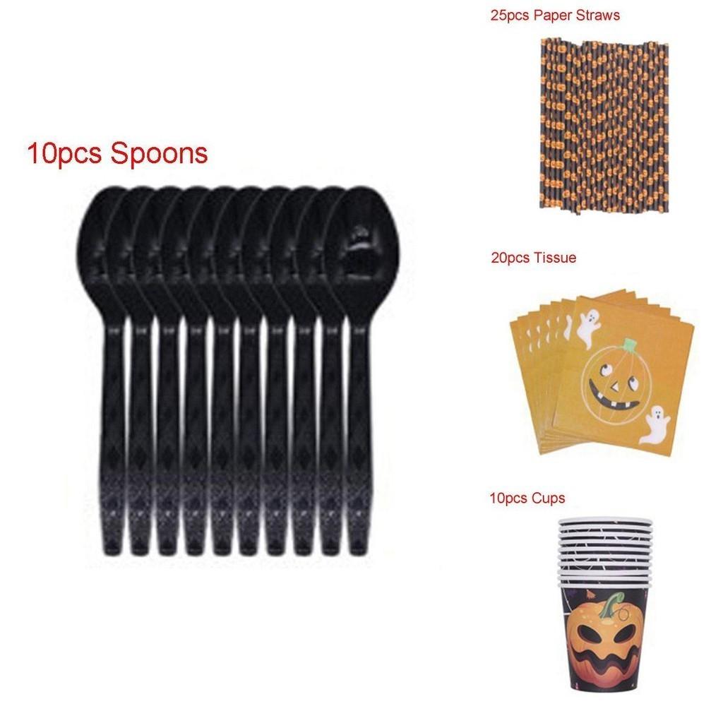 Halloween Party Dekorationszubehör einschließlich Kürbis-Tischdecke und Strohhalme**