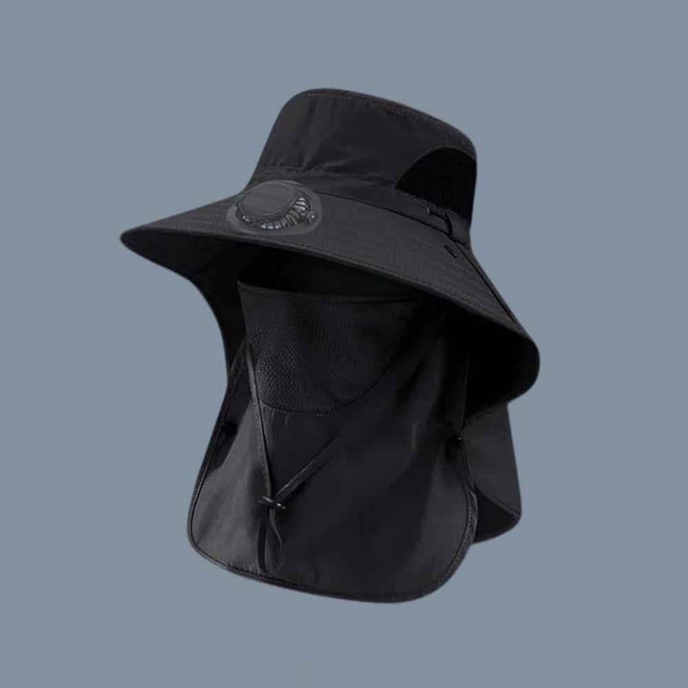 Long-lasting Fishing Sun Shading Cap Portable Wide Brim Fan Hat for 3.7V/300mAh Gardening