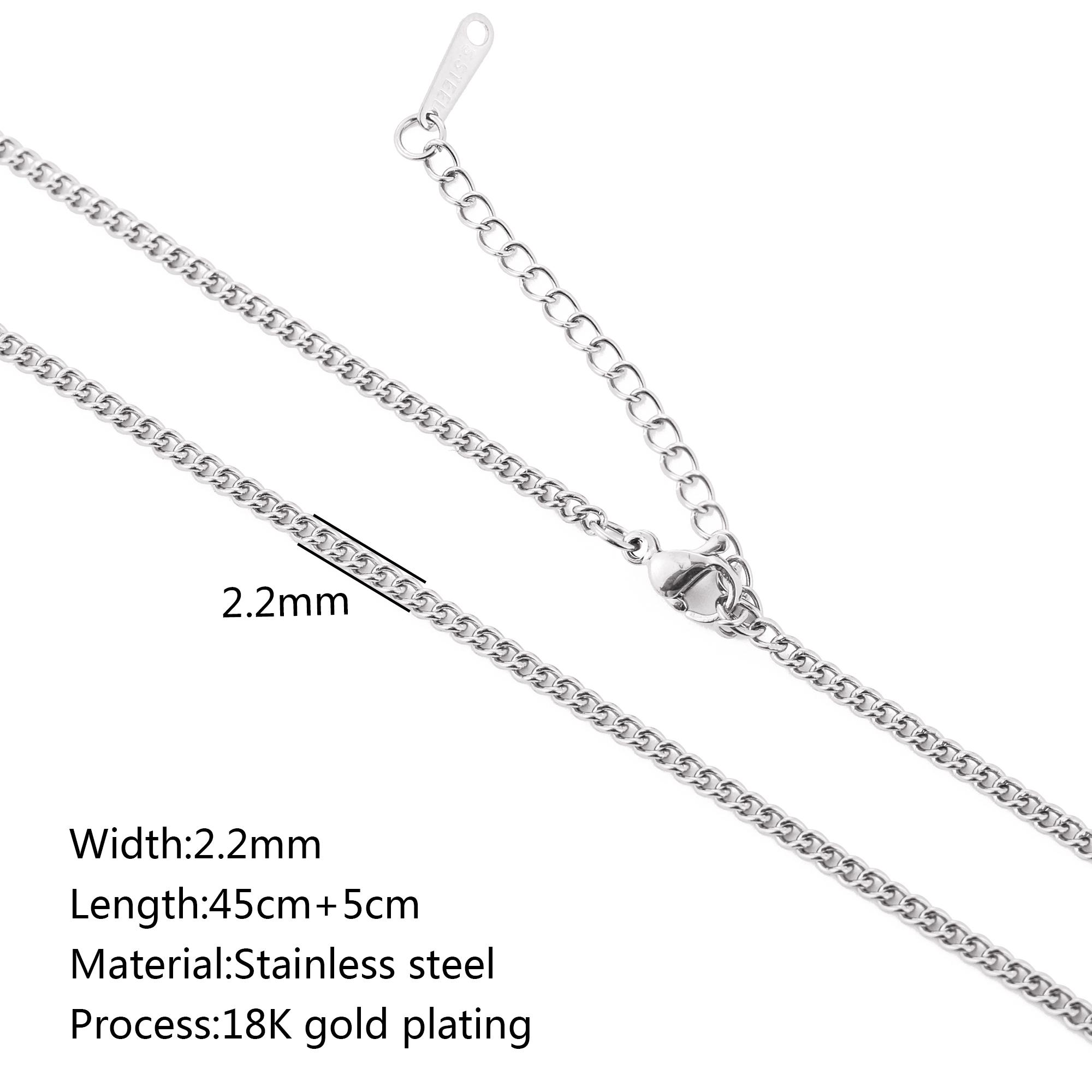 

5Pcs 18K Gold PVD Coated Stainless Steel Cuban Cross Ripple Twist Adjustable Chain Necklace Set
