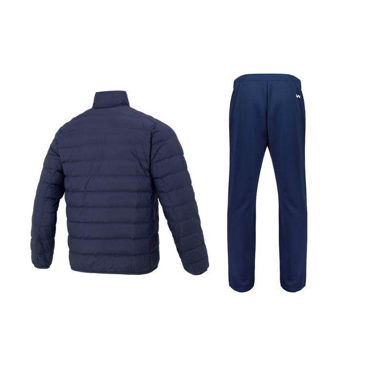 Under Armour Solid Color Casual Stand Collar Down Jacket Low Waist Quick Dry Drawstring Pants Casual Sports Suit Men suit 23600804-409+21500737-408