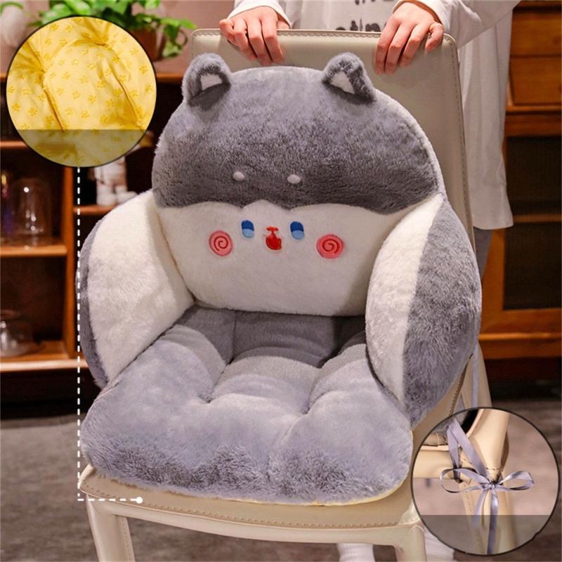 Plushes Animal Throw Pillows Bed/Sofa/Floor Backrest for Reading Gaming Watching TV Relieve Pain Lumbar Support Cushion