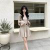 Design Sense French Light and Mature Style V-neck Knitted Dress Female Slim Waist and Thin Small Black Dress Autumn and Winter Tide
