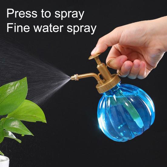 Vintage Spray Bottle Pumpkin Shape Plant Mister Retro Hand Pump Fine Mist Spray Bottle for Indoor Plants Succulents Orchids Ferns