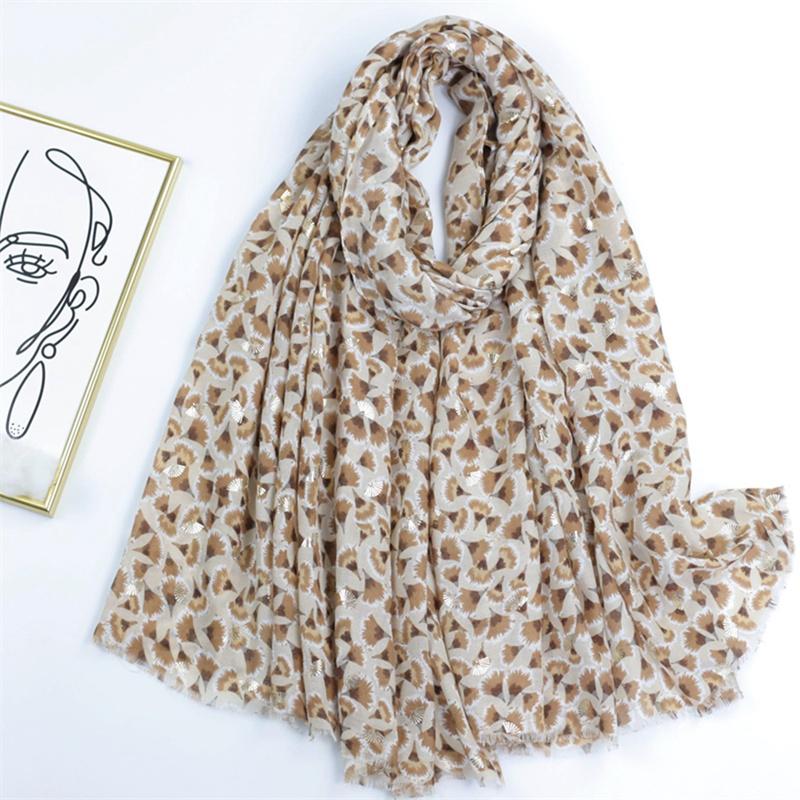Moda  Espanha Jardim Brilho Floral Franja Viscose Lenço Cachecol Estampa Macio Pashmina Hijabs E Xales Lenços Muçulmano Lenço