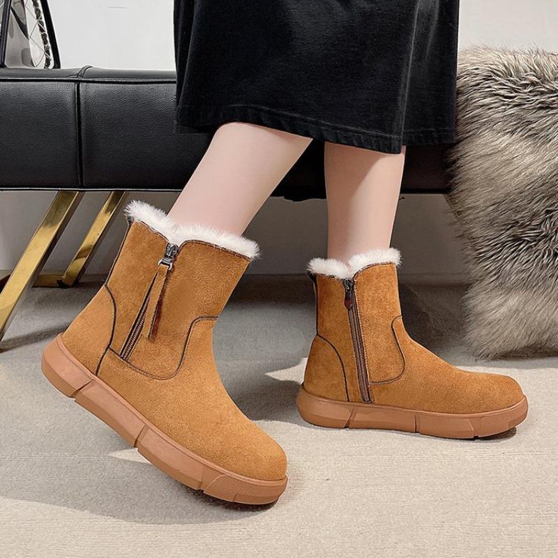 Large Size Snow Boots for Women's Autumn and Winter New Velvet Thickened Thermal Cotton Shoes Cotton Boots for Women