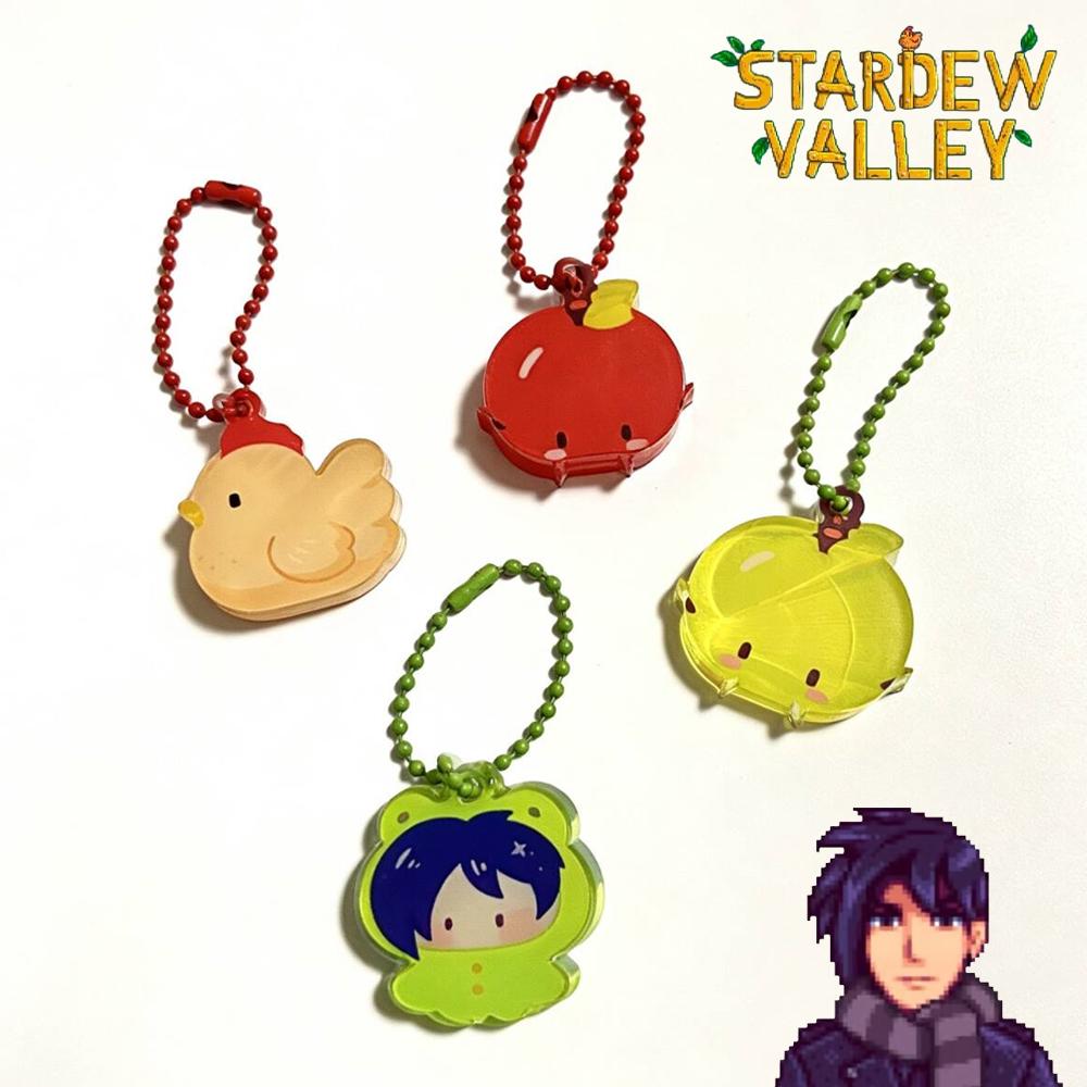 Indie Farm Game Acrylic Chick Keychain Cute Bag Charm Gamer Collector Fan Gift Birthday Christmas Decoration Props