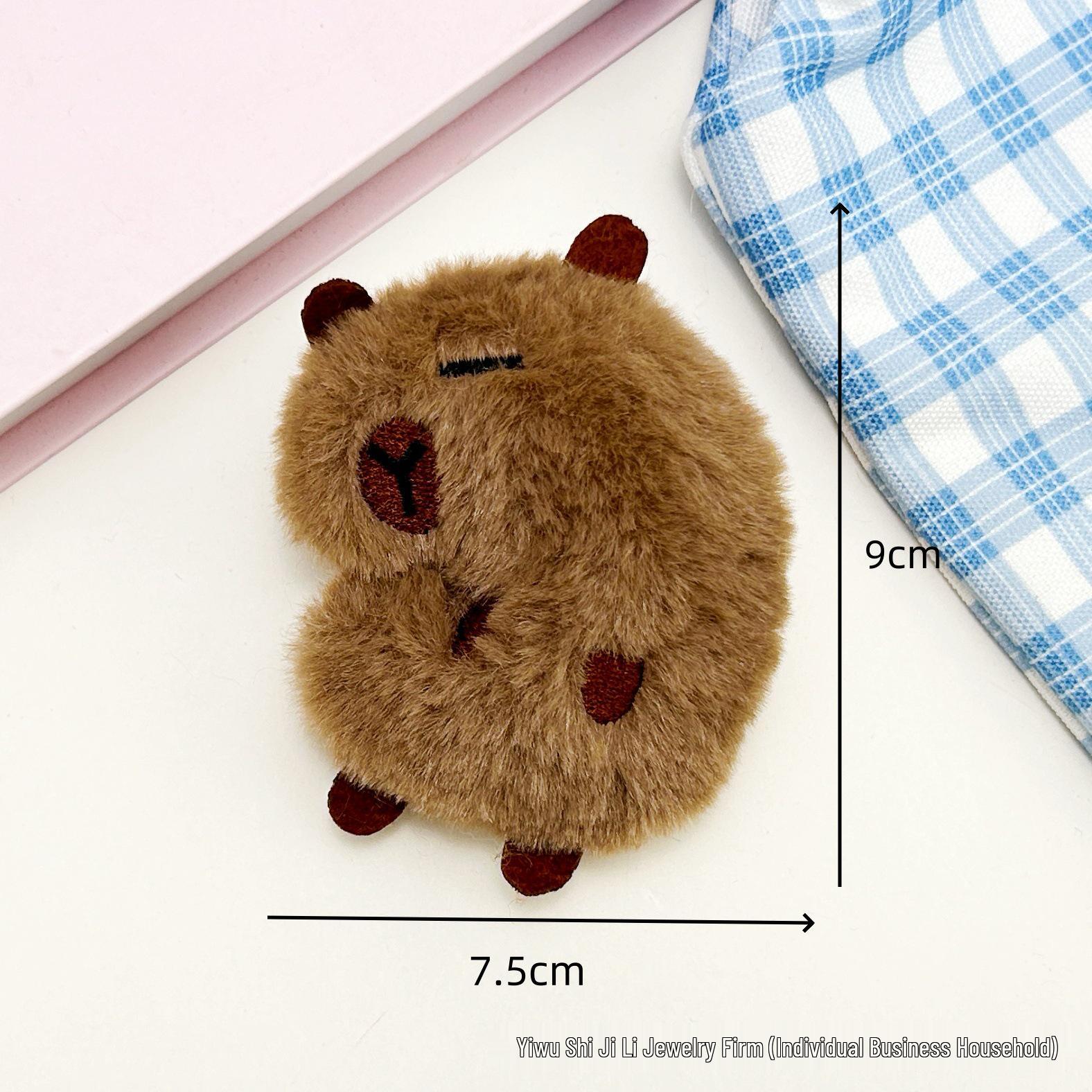 Cartoon Cute Sleeping Capybara Squeaking Pendant Plush Emoji Pin Accessories
