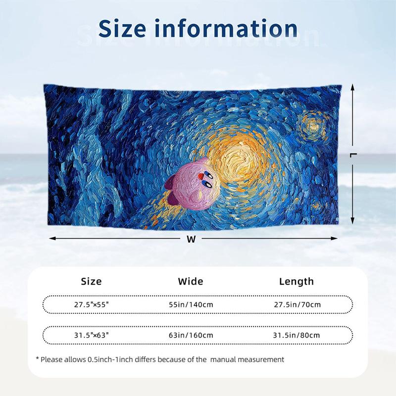 Kirby Fashion Beach Towel Portable Soft Quick Dry Towel For Swimming Camping Holiday Use