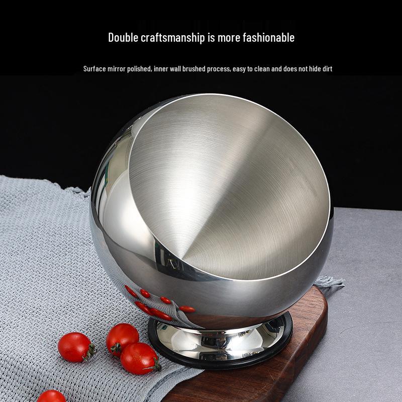 Stainless Steel Slanted Mixing Bowl Set with Lid, Ideal for Seasoning, Sauces & Condiments