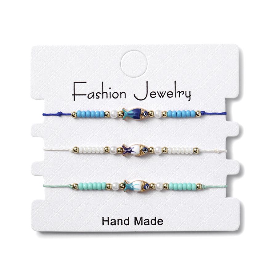 New Fashion 3Pcs Stackable Seed Beads Bracelet Set Lightweight Comfortable Beach Casual Vacation Accessories For Women Girl Wear
