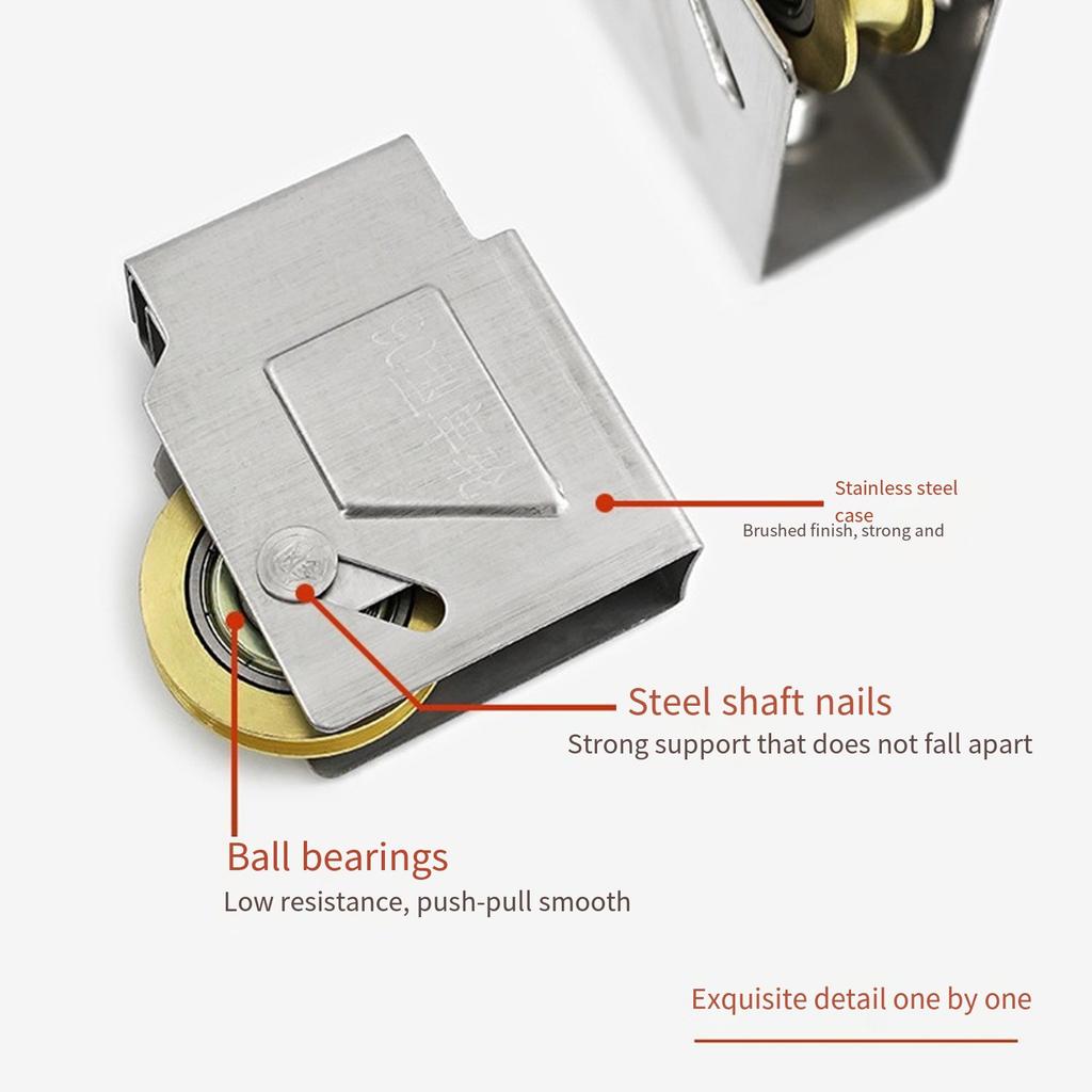 2pcs Multipurpose Stainless Steel Brass Wheel Bearing Rollers Accessory for Sliding Door and Window Pulley Systems