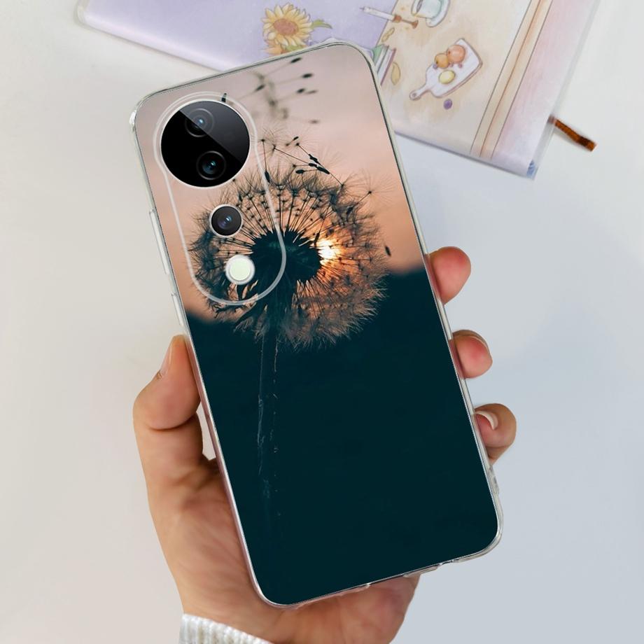 For Vivo V40 / V40 SE / V30 / V30 PRO / V30 Lite Back Cover Case Soft Clear Silicone Shockproof Protection Funda Women Fashion