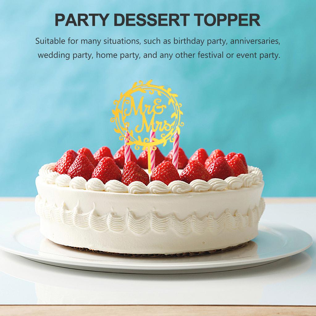 Mr und Mrs Hochzeitstorte Topper Kranz Design mit Blättern für Geburtstagsparty Jubiläum Valentinstag Dessert Dekoration