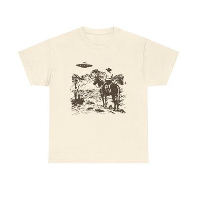 Western Cowboy UFO Tshirt, Vintage Cowboy Alien T-shirt, Vintage 90s Shirt Unisex T-Shirt