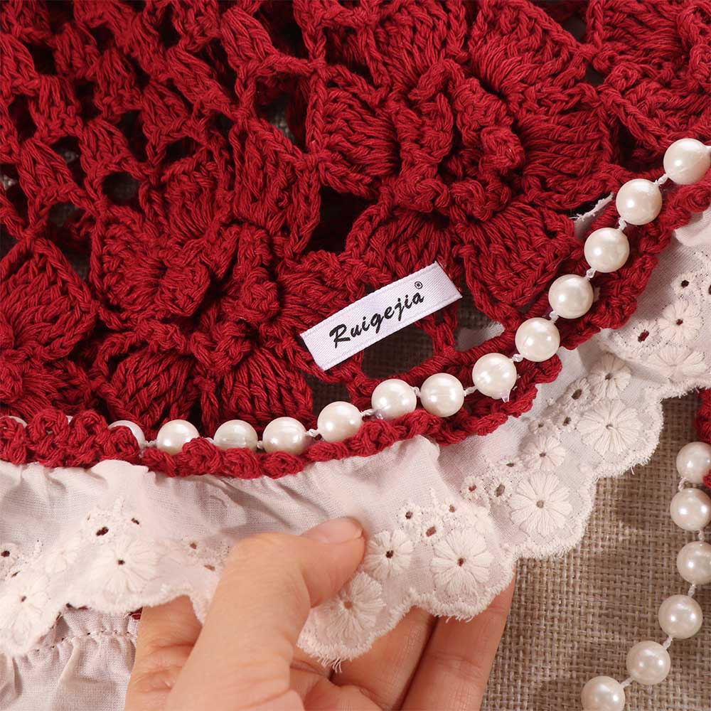 Bohemian Style Lace Beanies Hollow Out Knit Cap Casual Ethnic Style Hat  Apparel Accessories