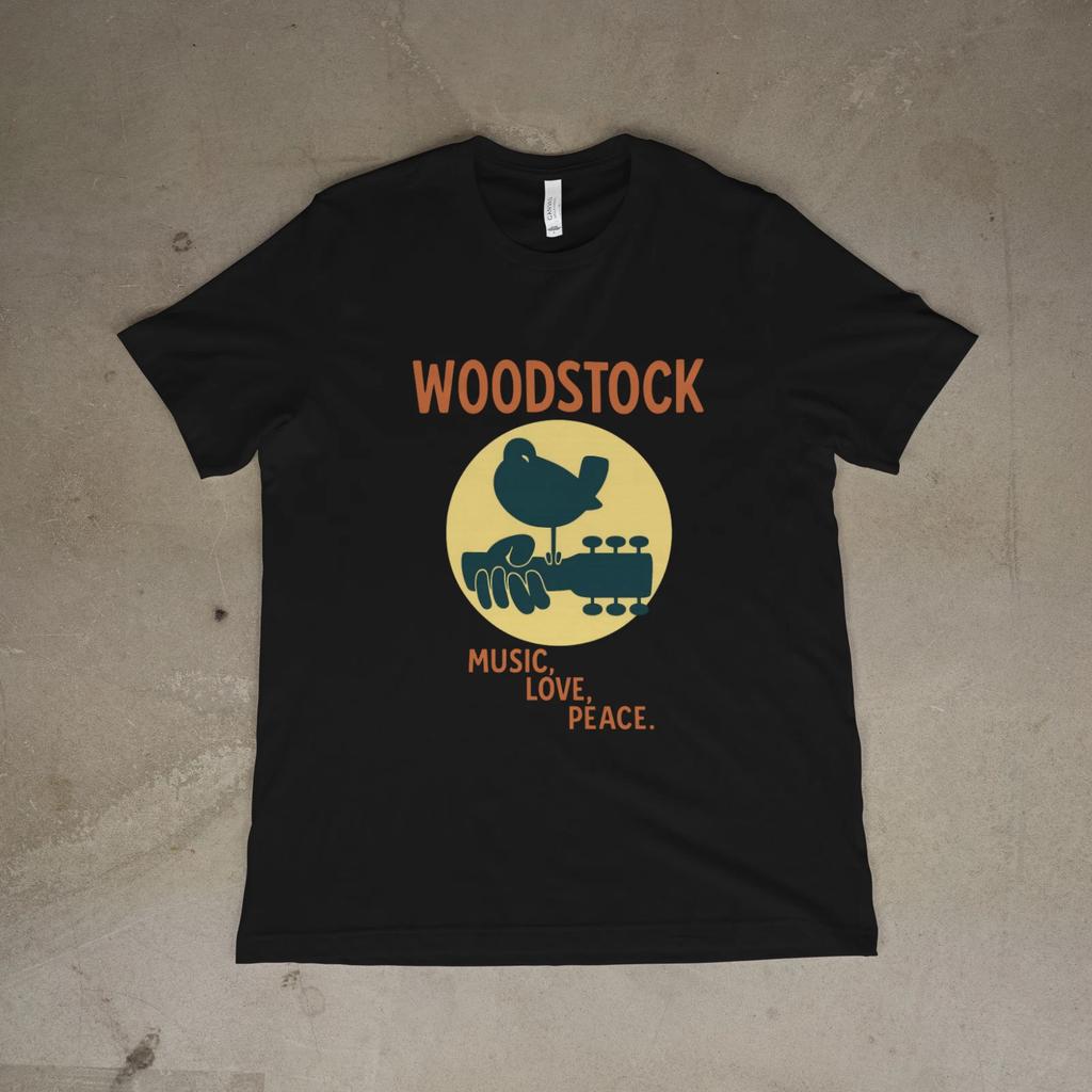 Woodstock Music Love Peace T-Shirt Retro Hippie Festival Vintage Graphic Tee
