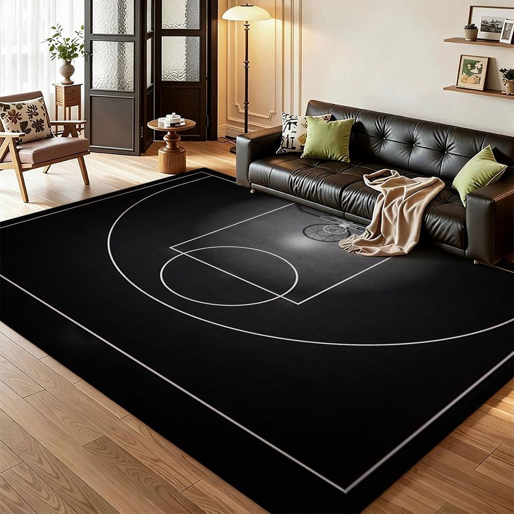 Basketball Court Patterned Rug Soundproof Noisereducing Carpet For Study Reading Area Home Party Decor Halloween Gift