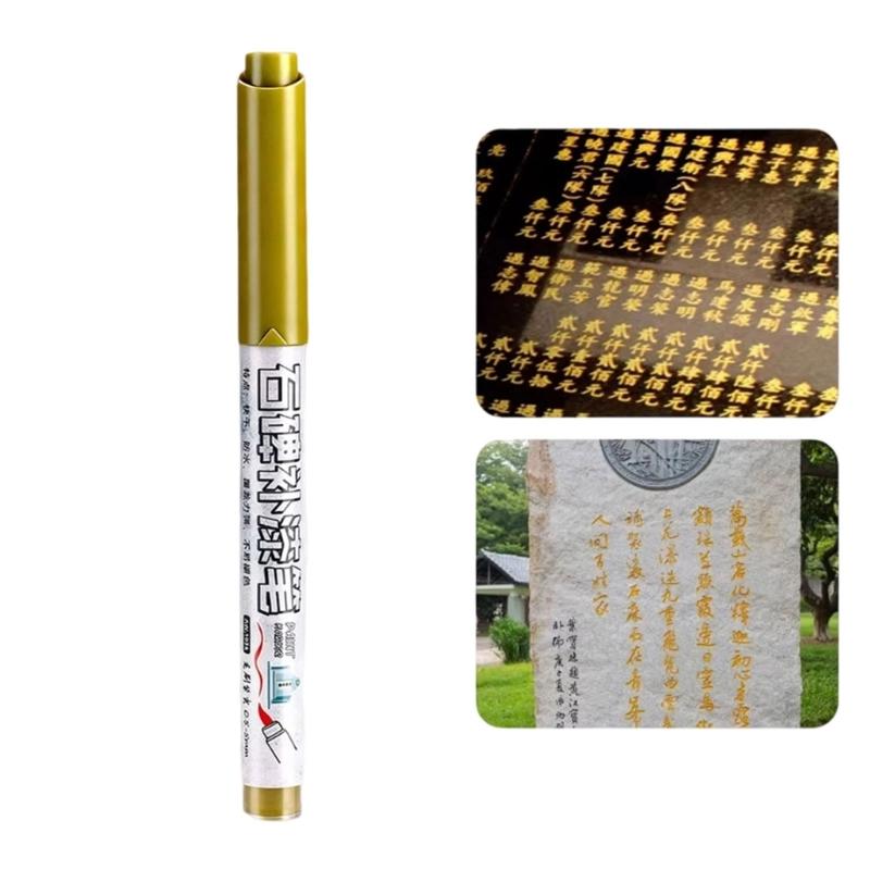 Stone Inscription Pen Fade And Water Resistance Stone Paint Marker For Outdoor Gravestones And Tombstone Restoration