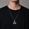 Xiweier Retro Celtic Knot Triangle Necklace with Copper and Zircon Pendant