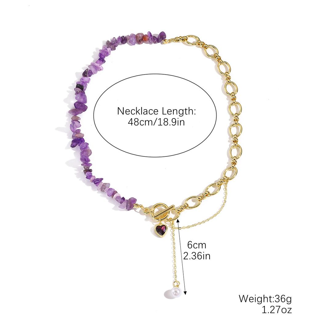 Collier pour Femmes Bijoux Collier Pendentif Formé Féminin Simple Mode Irrégulier Pierre Colorée Bracelet Ensemble Collier Collier Élégant