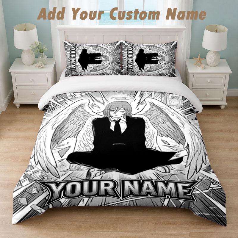 Bedding Set 1 Duvet Cover 2 Pillowcases Chainsaw Man Print Soft Bed Linen Bedroom Decor