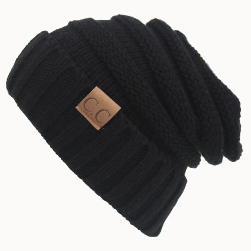 Warm Winter Knitted Beanie Soft Acrylic Fabric Cozy Dome Hat For Cold Weather