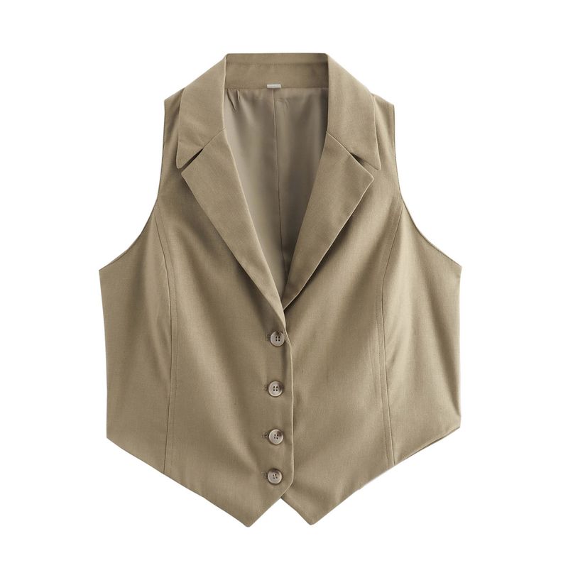 Kaslead New Arrival Women's Clothing Fashion Style Fashion Casual Easiest for Match Minimalist 6 Color Knot Vest Vest Tops