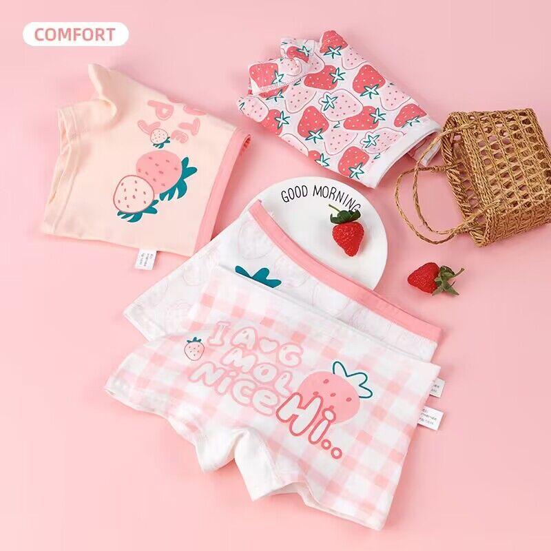 4pcs/lot Girls Boxer Cotton Panties Short Pants Cartoon Panties Girls' Underwear2-10Y