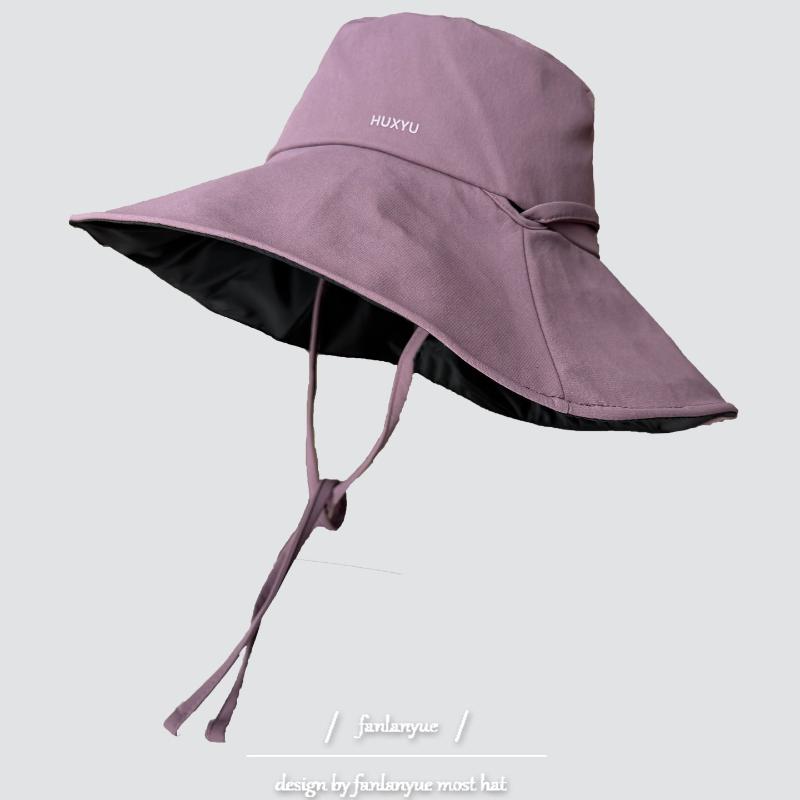 

1pc Drawstring Brim Bucket Hats for Women,Summer Lightweight Adjustable Chin Rope Frayed Design Fishermen Hats for Travel Beach One Size фіолетовий