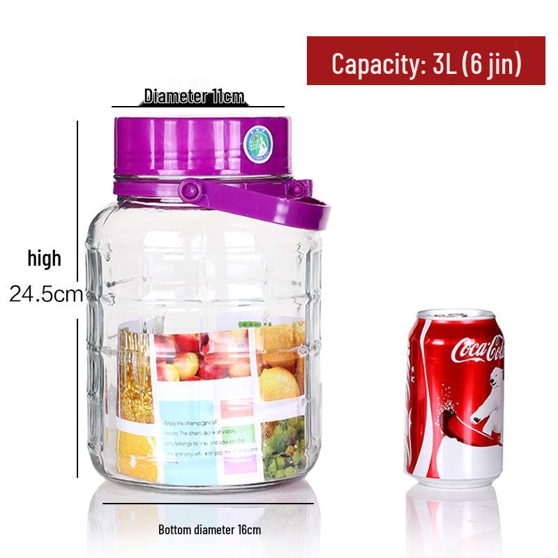 Sparkling Wine Glass Jar - Large Mouth Household Container, Perfect for Pickling, Kimchi, and Sealed Storage
