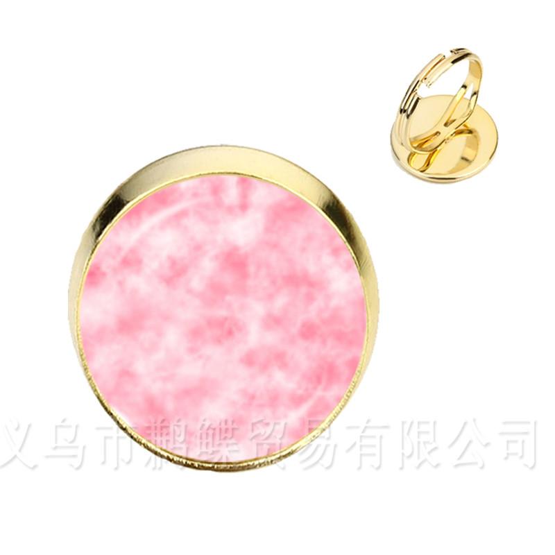 

Brilliant Colors Combination Pattern 16mm Glass Dome Rings Handmade Creative Gift Classic Adjustable Rings For Gift Resizable