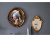 European American Retro Gold Embossed Hollow Wall Mirror Frame