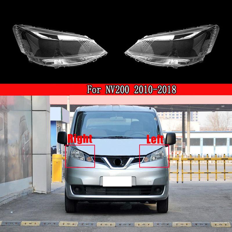 2Pcs Car Front Headlight Lens Cover Headlight Lamp Shell for Nissan NV200 2010-2018
