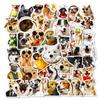 10/30/56PCS Cute Dog Expression PVC Sticky Sticker Aesthetic DIY Decoration Scrapbooking Hand Accounting Supplies