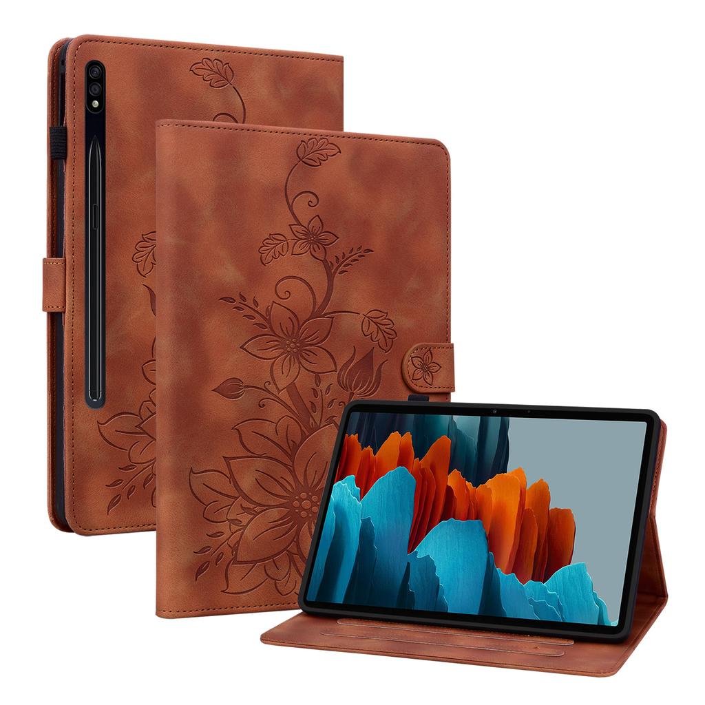 For Samsung Galaxy Tab S8+ / Galaxy Tab S8 Plus (SM-X800;SM-X806).PU Leather Exquisite Floral Embossed Design Tablet Case