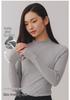 2025 Damen Mid-Neck Reines Baumwoll Herbst Thermotop, 280g Verdickt Gebürstet, Enganliegende Unterwäsche