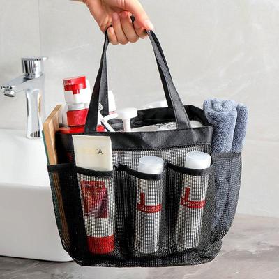 Foldable Mesh Hanging Shower Caddy - Travel Wash Bag & Storage Handbag