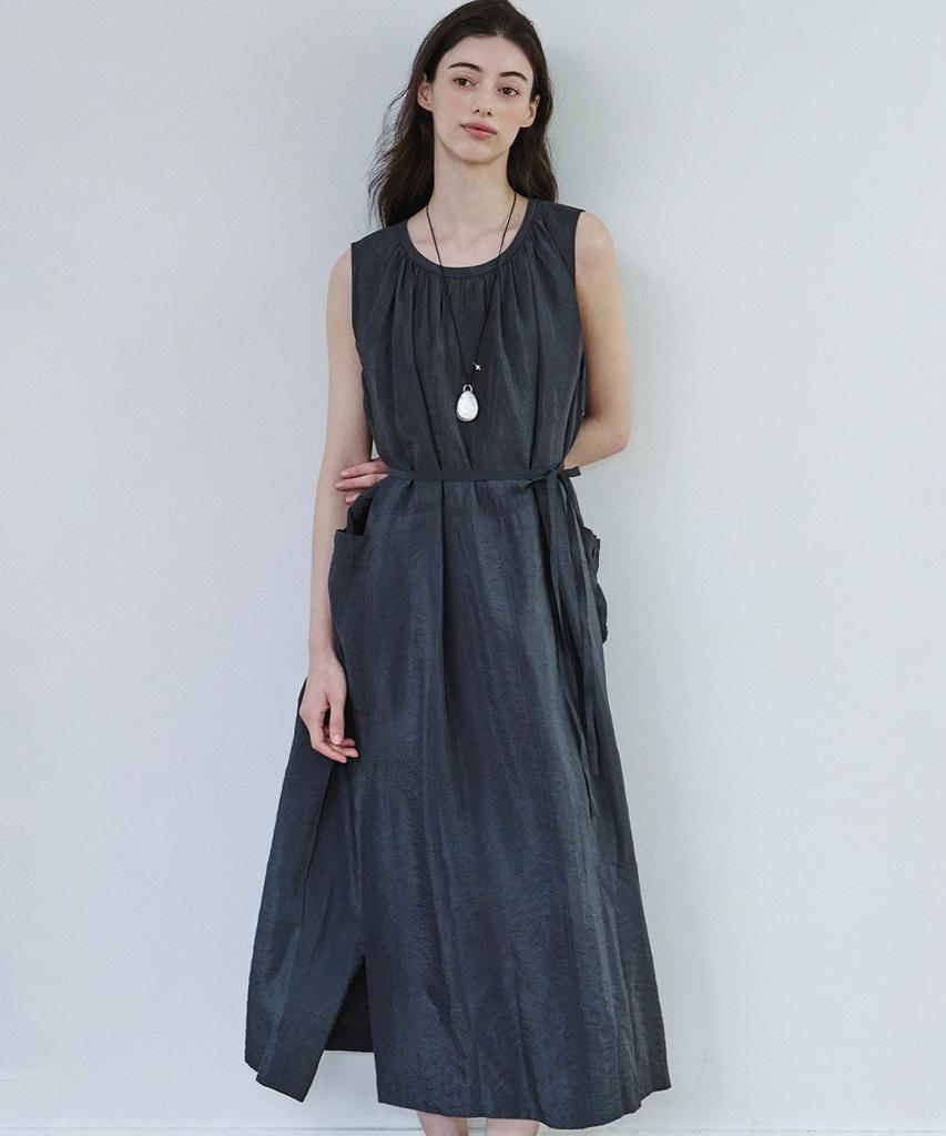 Marop 7106 Sleeveless Long Dress (Dark Gray)